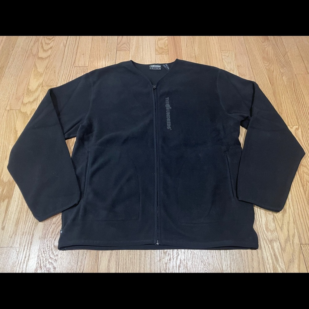 The Hundreds Disorder Fleece Cardigan Zip-Up Sweater Black